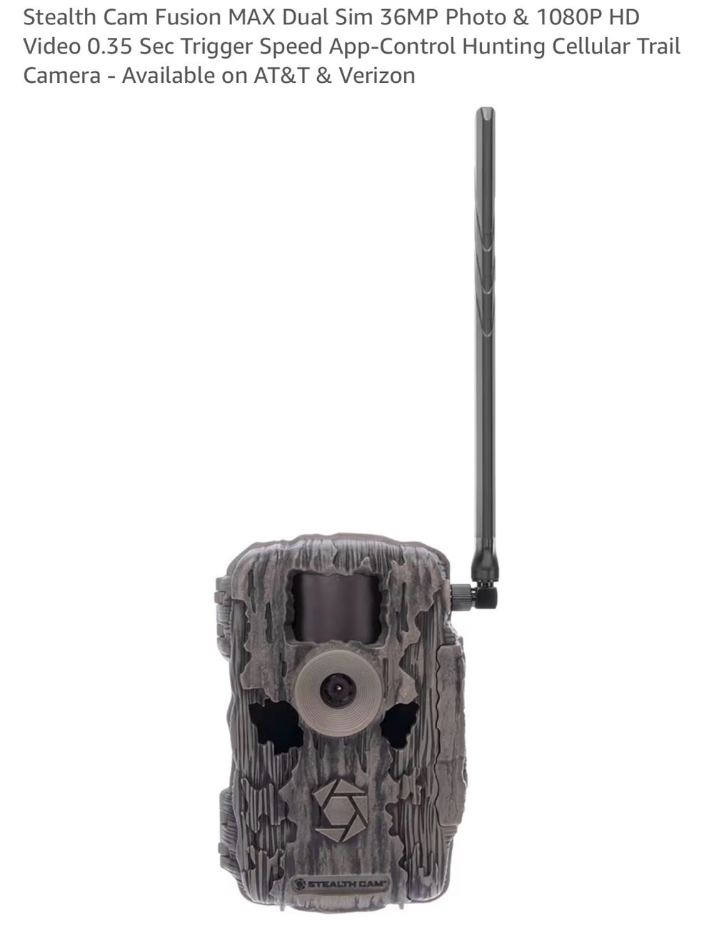 Stealth Cam Fusion Max Cellular Trail Camera - Gray Camo